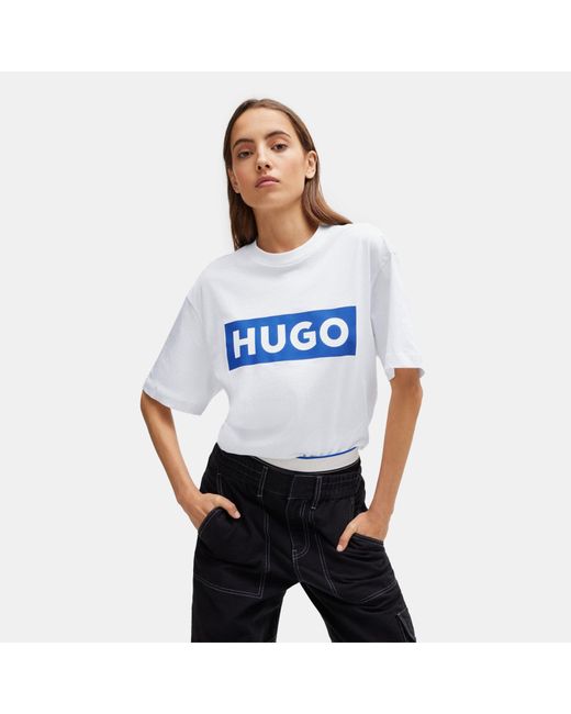 HUGO Blue Iconic Logo Short Sleeve T-Shirt for men