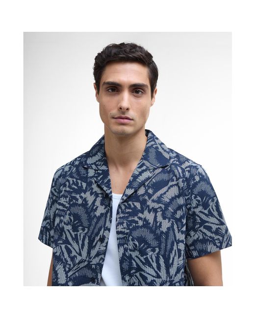 Barbour Blue B.Intense Kew All Over Print Short Sleeve Shirt for men
