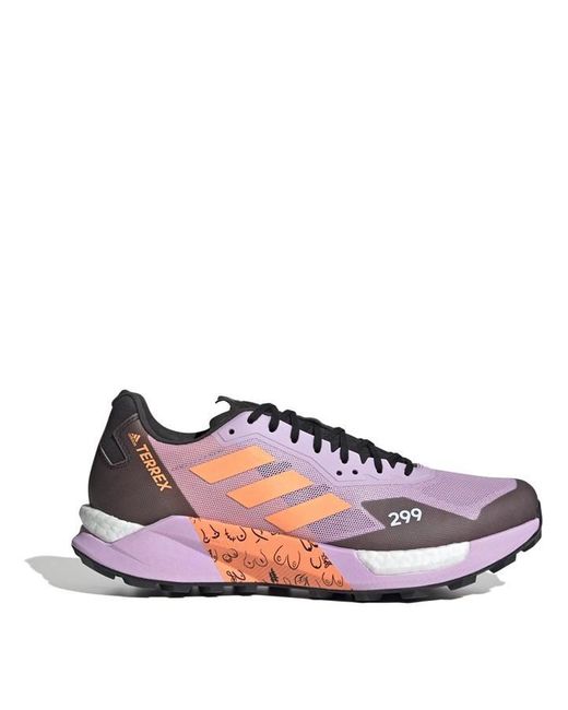Adidas Purple Terrex Agravic Ultra Trail Running Shoes for men