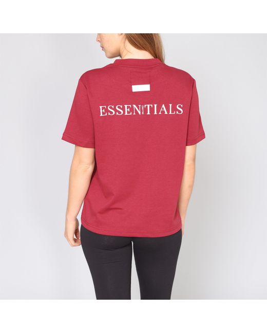 Blank Essentials Red Blank E Core Puff Print T-Shirt Ladies