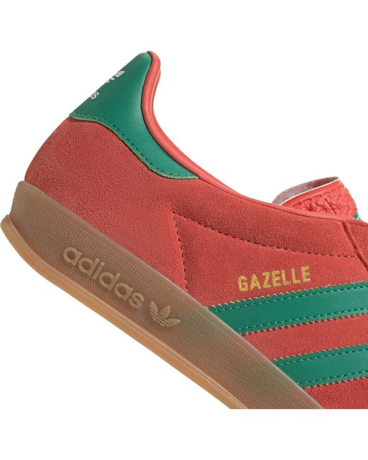 Adidas Originals Red Adults Gazelle Indoor Low-Top Trainers