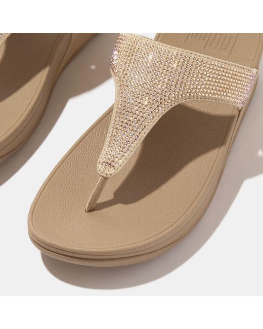 Fitflop Natural Lulu Crystal Toe-Post Sandals