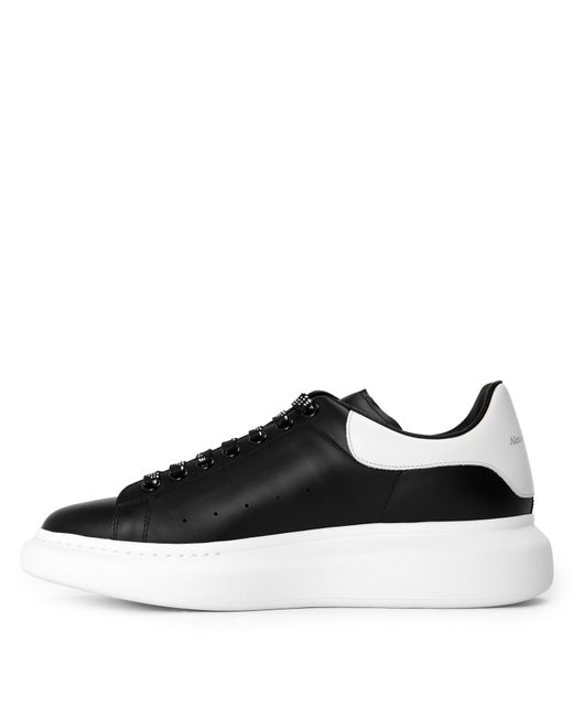 McQueen Black Oversized Leather Trainers for men