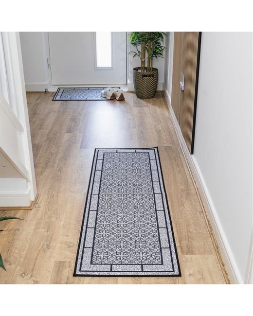 JVL Gray Avanti Machine Washable Entrance Runner