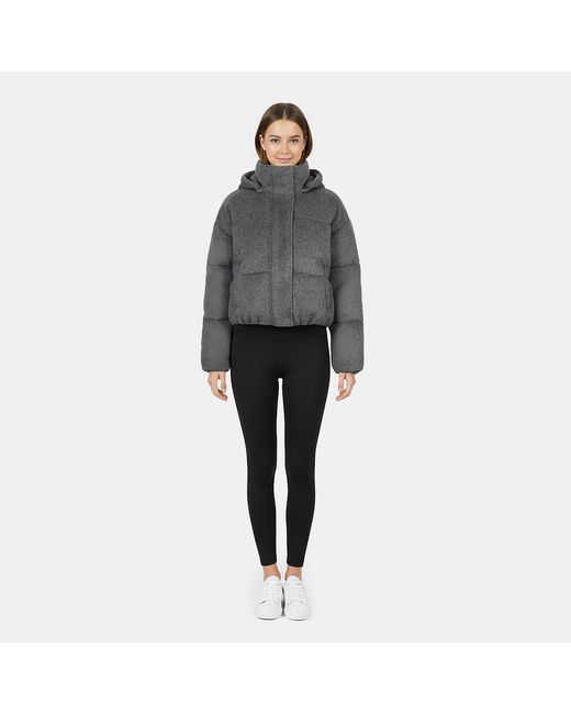 Jack Wills Gray Wind Resistant Detachable Hood Long Sleeve Short Puffer Jacket