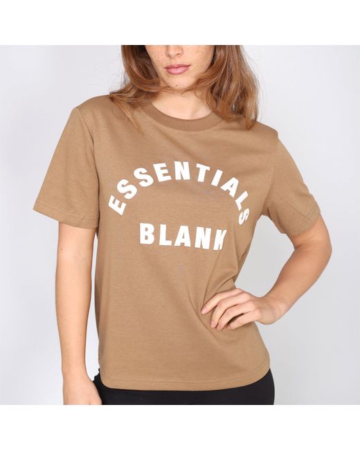 Blank Essentials Brown Blank Arched Print Puff T-Shirt Ladies