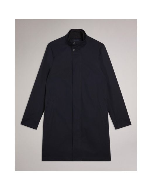 Ted Baker Blue Funnelcoat Overcoat for men