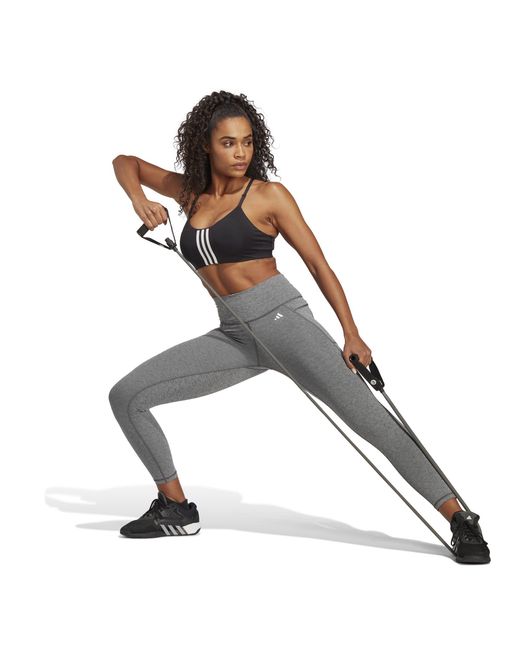 Adidas Gray High Wasited Logo 7/8 Tights