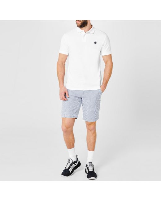 Timberland White Miller Short Sleeve Polo Shirt for men