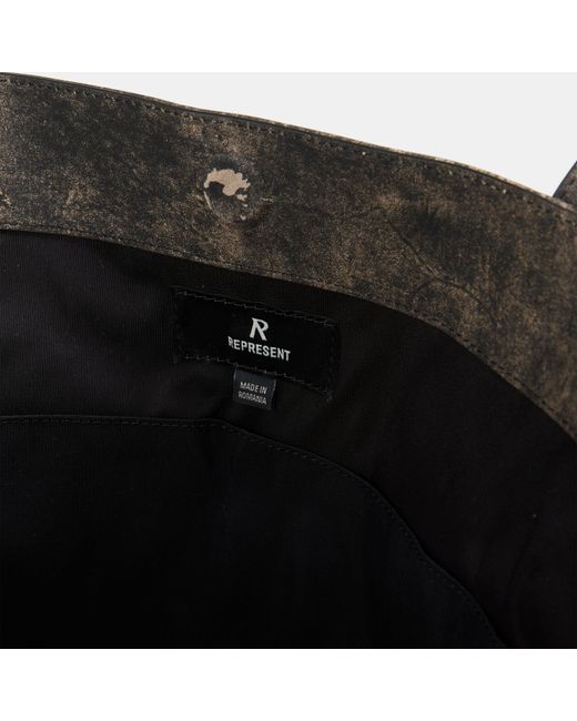 Represent Black Leather Tote Bag for men
