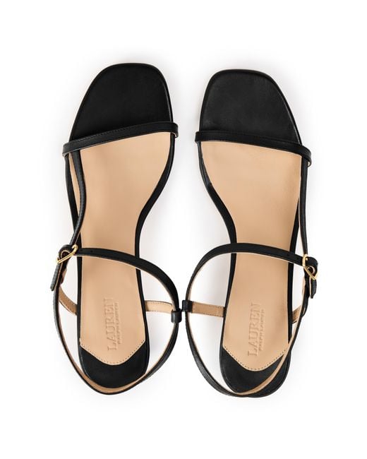 Ralph Lauren Brown Lainee Real Leather Heeled Sandals