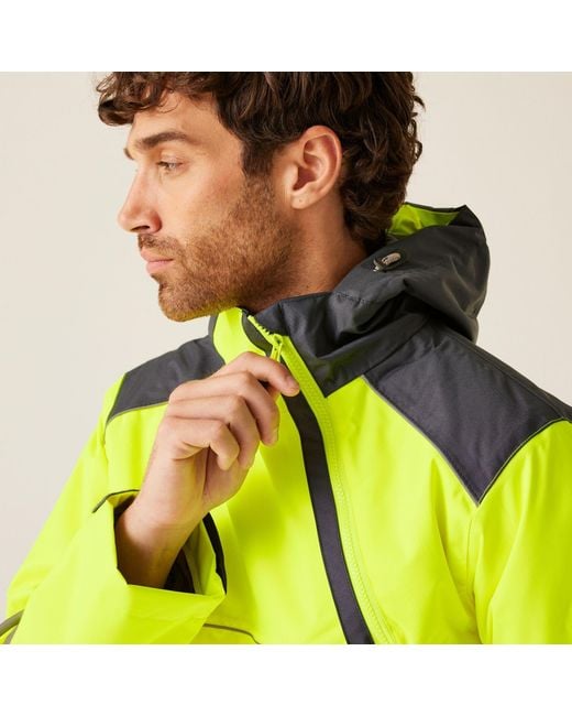 Regatta Yellow Hi-Vis Waterproof Insulated Reflective Overhead Bo for men