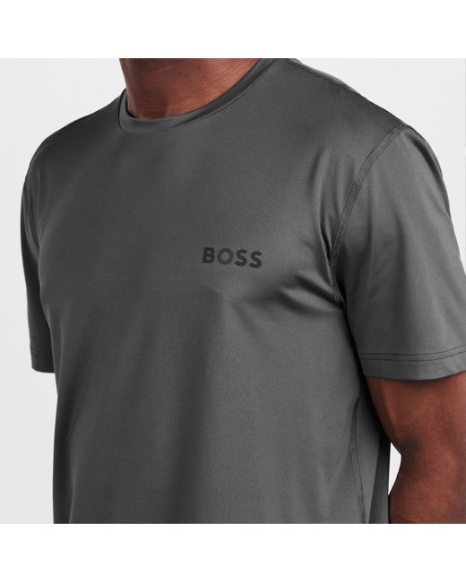 Boss Gray Short Sleeve Performance Gym Top for men