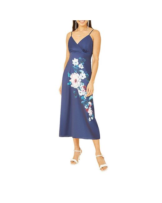 Yumi' Blue Floral Slip Dress