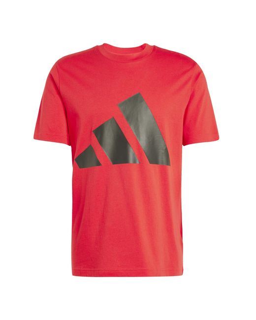 Adidas Red Essentials Big Logo T-shirt for men