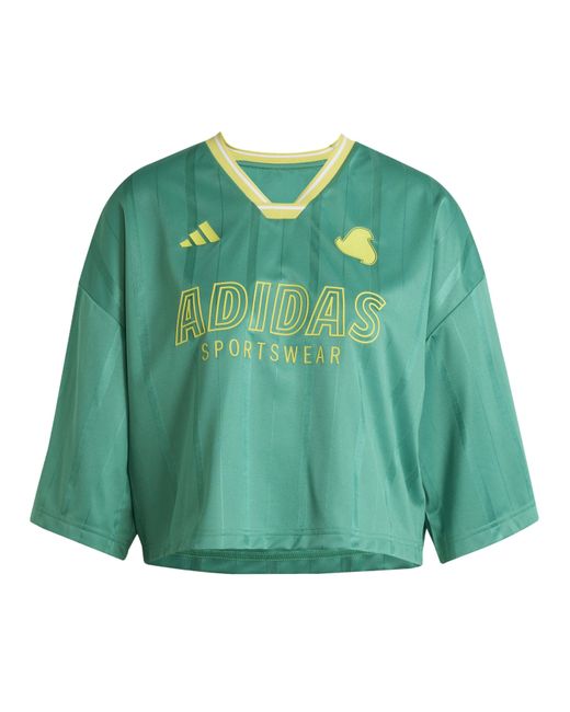 Adidas Green Tiro Cropped T-Shirt Crop Top