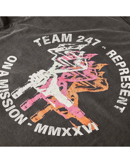 REPRESENT 247 Gray Short Sleeve Performance Gym Top for men
