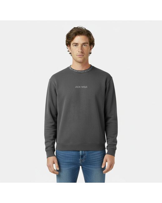 Jack Wills Green Jacquard Crew Sweatshirt for men