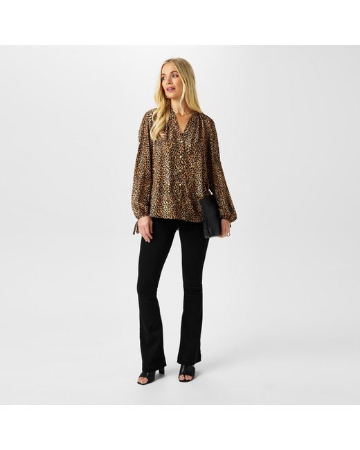 Biba Brown Button Through Blouse