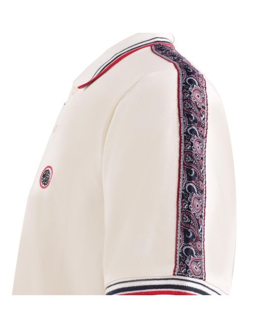 Pretty Green Natural Eclipse Tape Short-Sleeve Polo Shirt for men