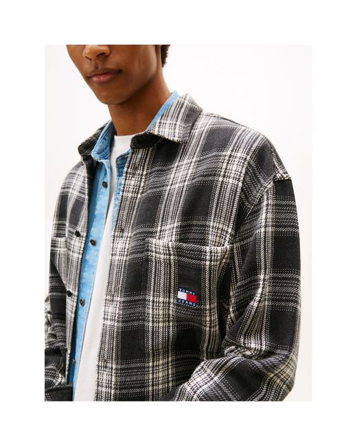Tommy Hilfiger Gray Check Brushed Overshirt for men