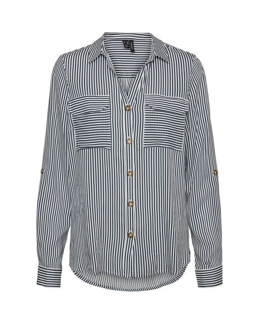 Vero Moda Gray Long-Sleeve Plain Shirt