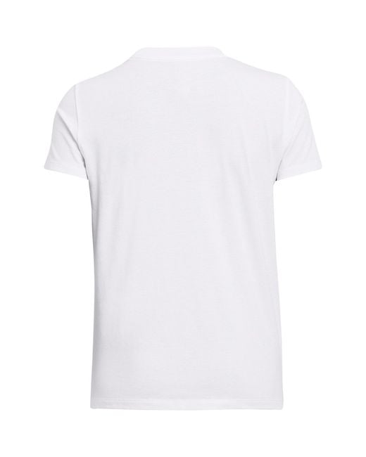Under Armour White Rival Core Short Sleeve Luxe