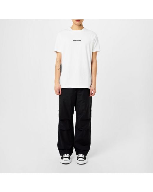 Maharishi White Miltype Embroidered T Shirt for men