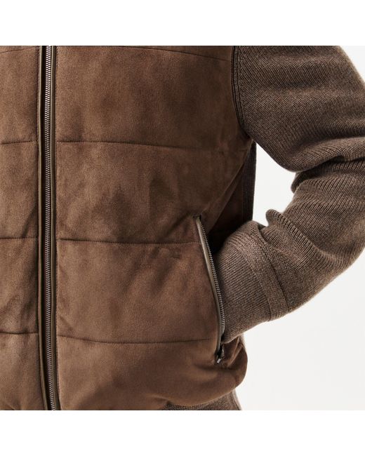 Pal Zileri Brown Structured Leather Jacket for men