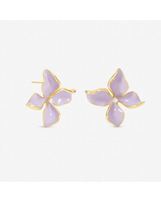 Jon Richard Pink Plated And Petal Flower Earrings