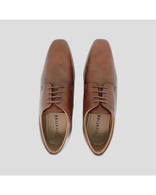 Firetrap Brown Lace-Up Derby Shoes for men