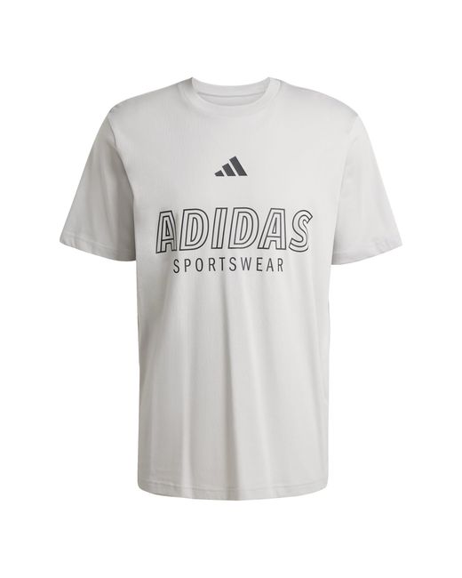 Adidas White Graphic Logo T-Shirt for men