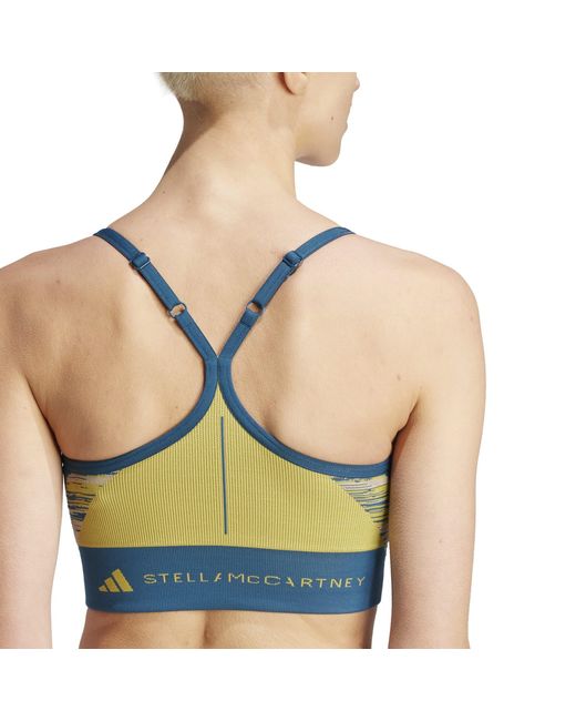 Adidas Blue By Stella Mccartney Truestrength Yoga Seamless Medium Support Sports Bra