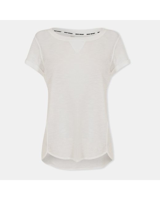 DKNY White Mini Waffle Waffle-Knit T-Shirt