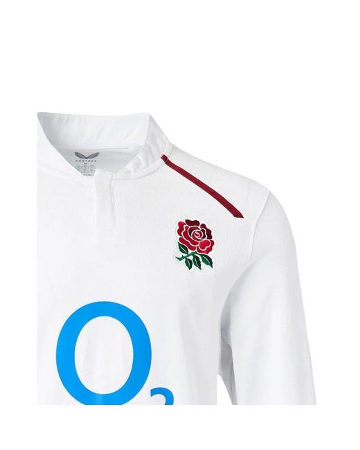 Castore White England Rugby 2026 Classic Long Sleeve Shirt for men