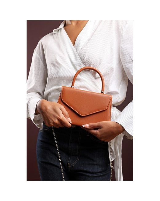 Where's That From Brown Wheres Structured Top Handle Shoulder Bag
