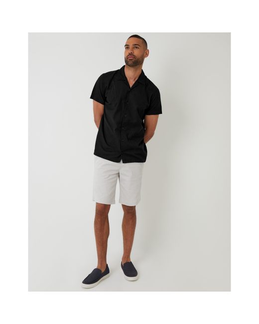 Threadbare Black Maples Short-Sleeve Patterned Shirt for men