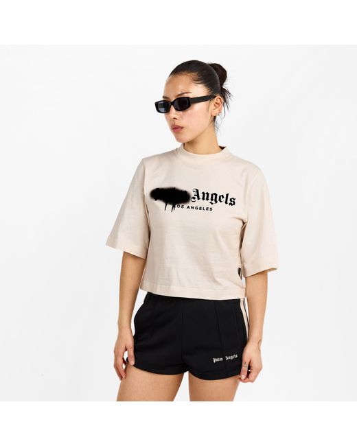 Palm Angels Natural Spray T Cropped Crop Top