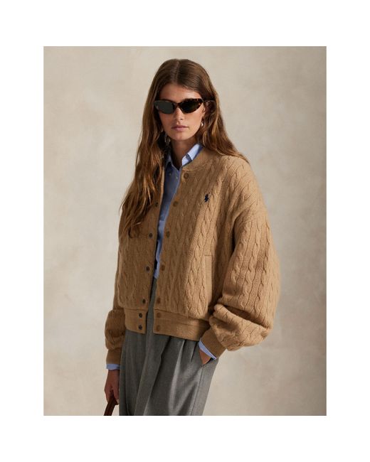 Polo Ralph Lauren Natural American Style Ribbed Trim Bomber Jacket