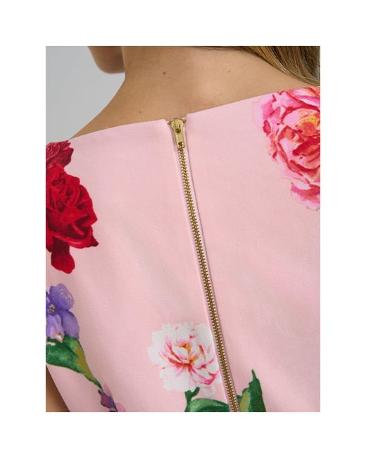 Gina Bacconi Red Rayna Floral Sheath Dress
