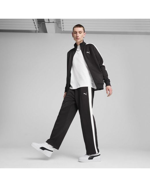 PUMA Black Always On Relaxed Straight Open Hem Woven Tracksuit Joggers for men