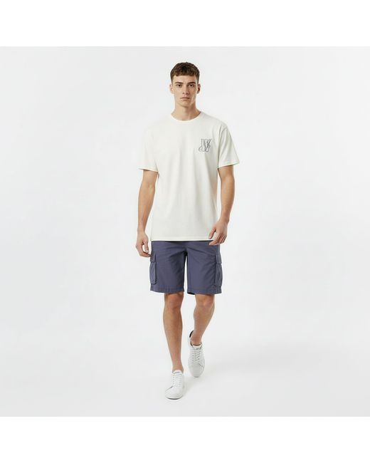 Jack Wills Blue Linen Cargo Tracksuit Shorts for men