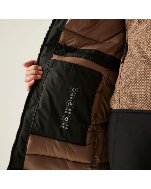 Regatta Black Marron Long Length Insulated Waterproof Jacket