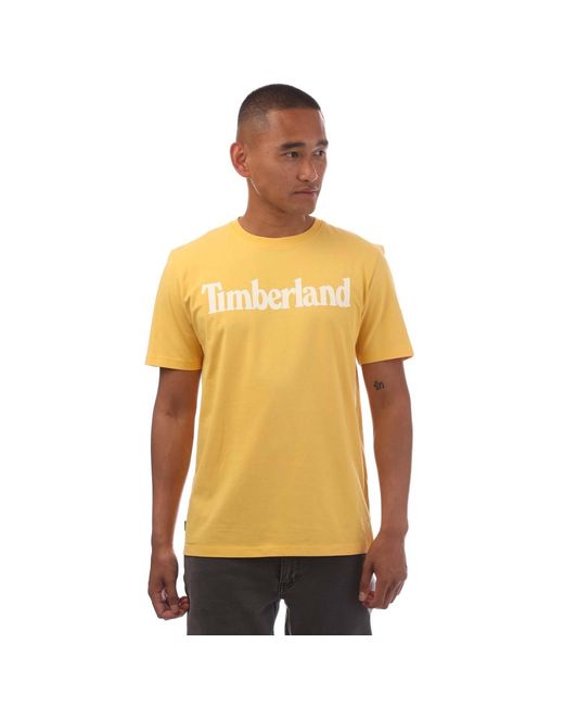Timberland Yellow Northwood Wordmark T-Shirt for men