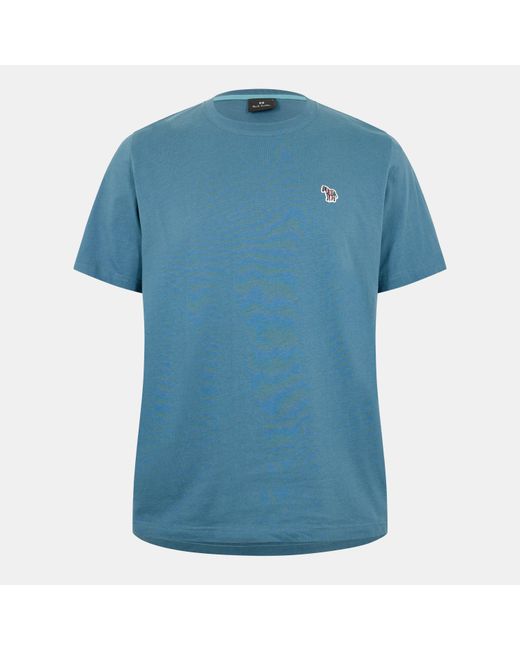 Paul Smith Blue Regular Fit Zebra Crew-Neck T-Shirt for men