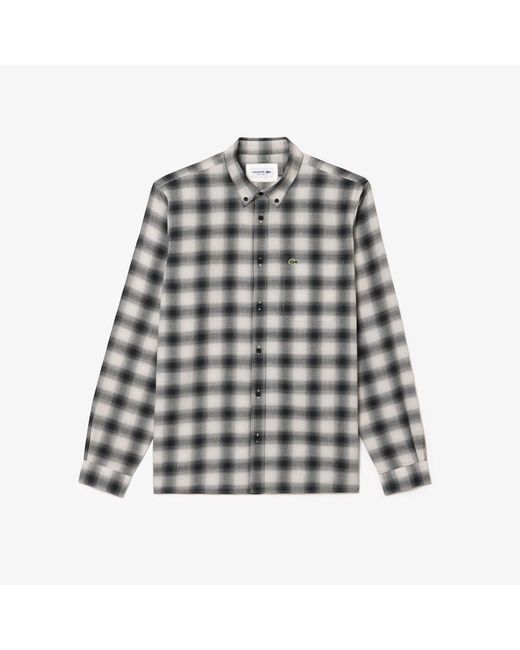 Lacoste Gray Regular Fit Flannel Shirt for men
