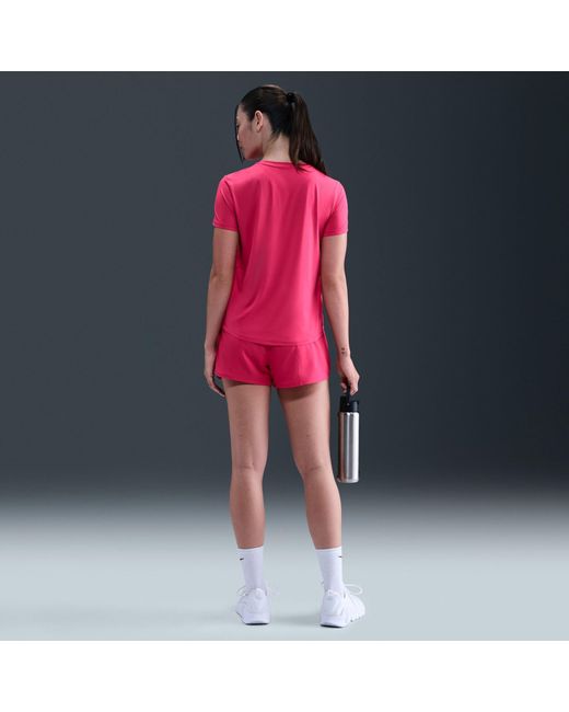 Nike Pink Dri-Fit One Standard Fit Short-Sleeve Top