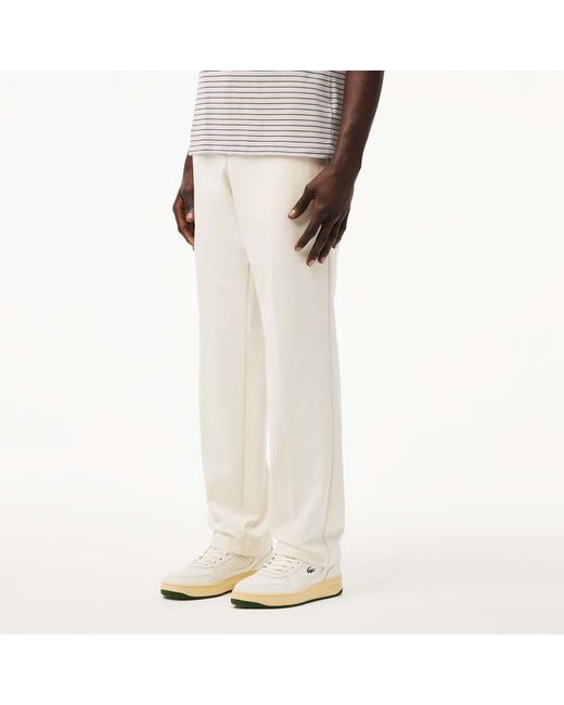 Lacoste White Straight-fit Badge Detail Suit Pants for men