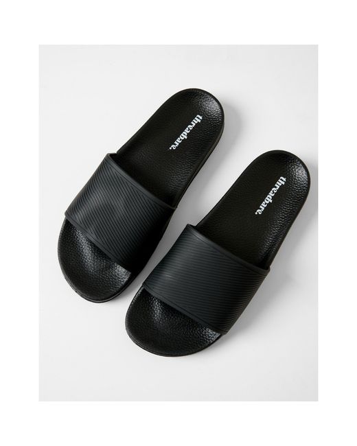 Threadbare Black Arlo Flat Sandal for men
