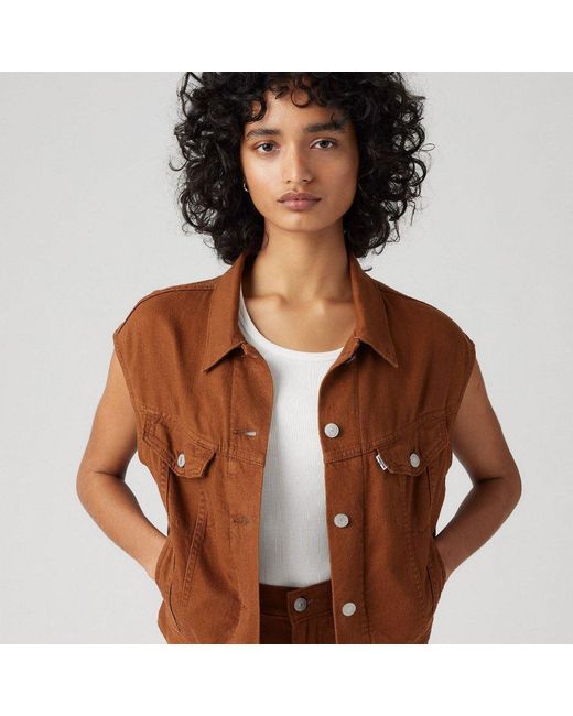 Levi's Brown Shrkn Denim Jacket